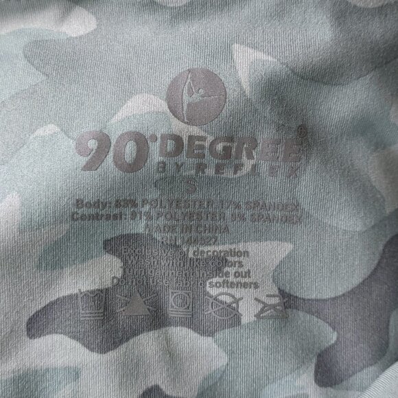 90 Degree By Reflex Camo Bike Shorts Stretch High Waist Pockets Gym Workout - Picture 5 of 5